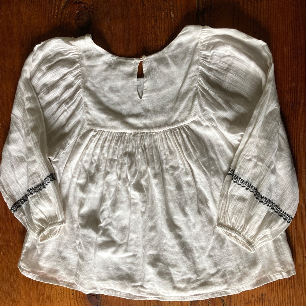 Velvet by Graham & Spencer White 100% Cotton Black Embroidered Shirt Size Small - Picture 11 of 13
